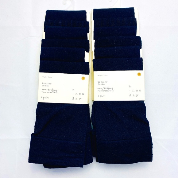 Women's (2) 6pk's Herringbone and Opaque Trouser Socks - A New Day Black 4-10